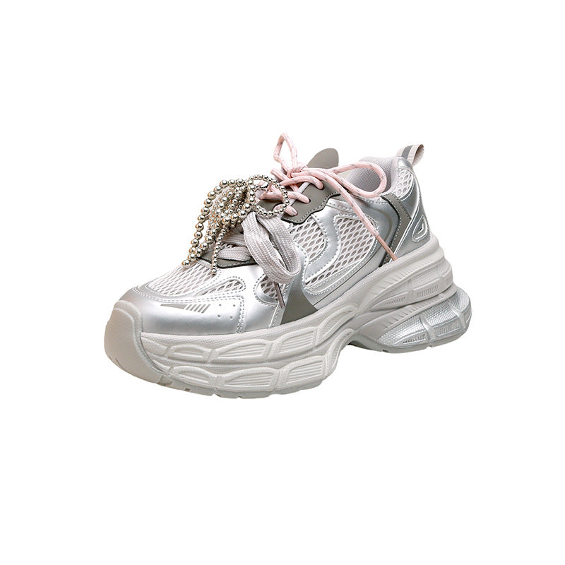 Women's Summer Thick Bottom Increased Gray Authentic Women's Sports Shoes