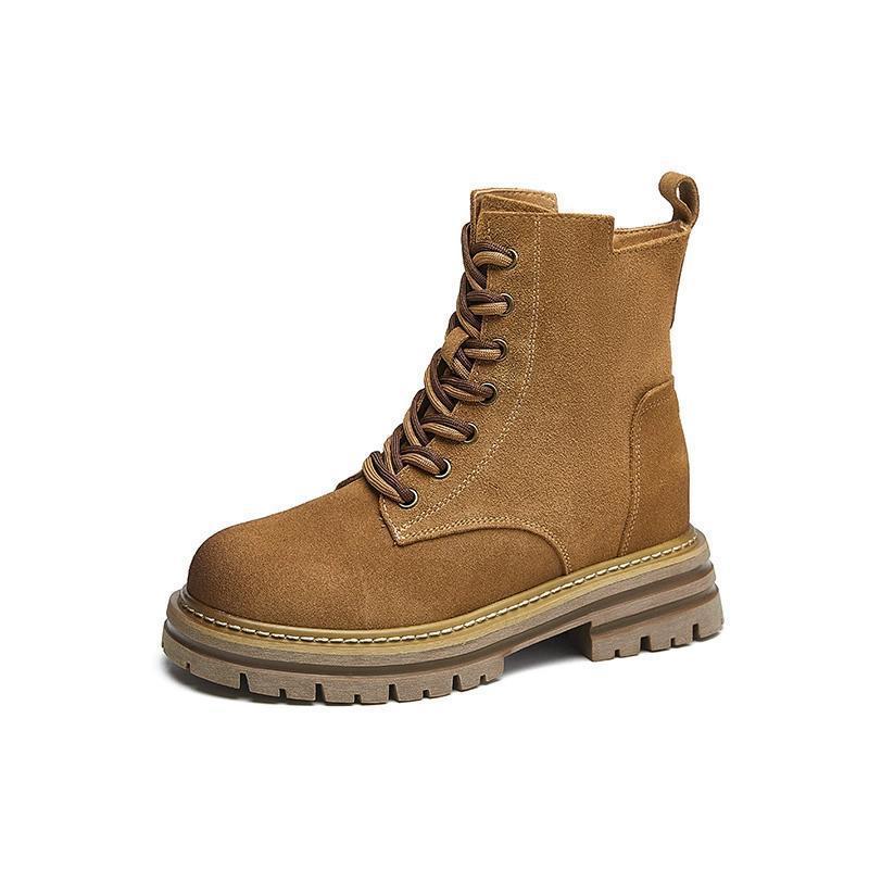 Women's Martin Height Increasing Insole Small Retro Western Cowboy Can't Women's Leather Boots