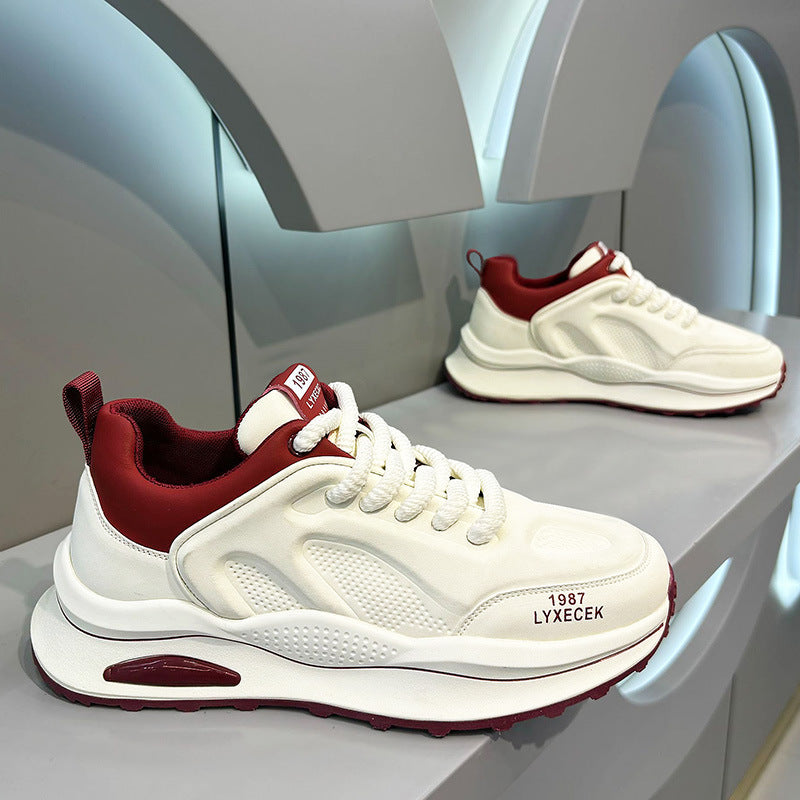 Men's Summer Breathable Sports Platform Easy Wear Green Less Daddy Men's Casual Shoes