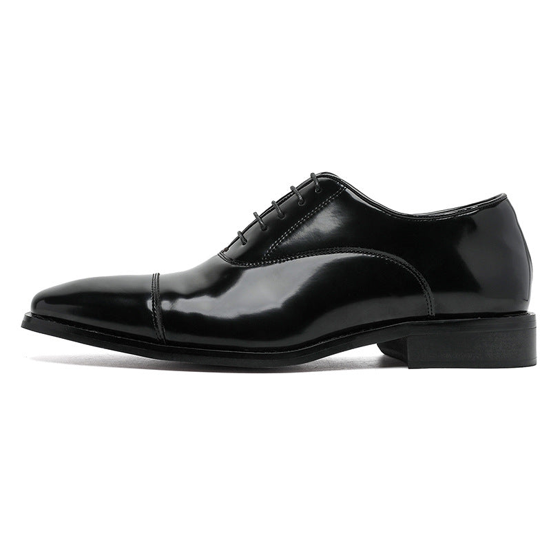Men's Red Bottom Commuter Wedding Derby Leisure Black Patent Men's Casual Leather Shoes