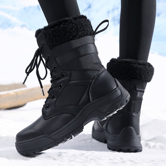 Women's Plush Insulated Sports Outdoor Lace Up Snow Boots