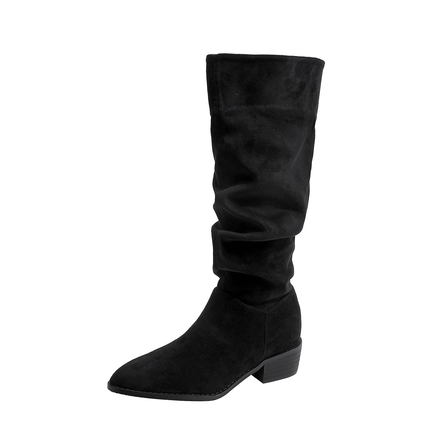 Women's Chunky Knee-high High Retro Slimming Pleated Pile Style Boots