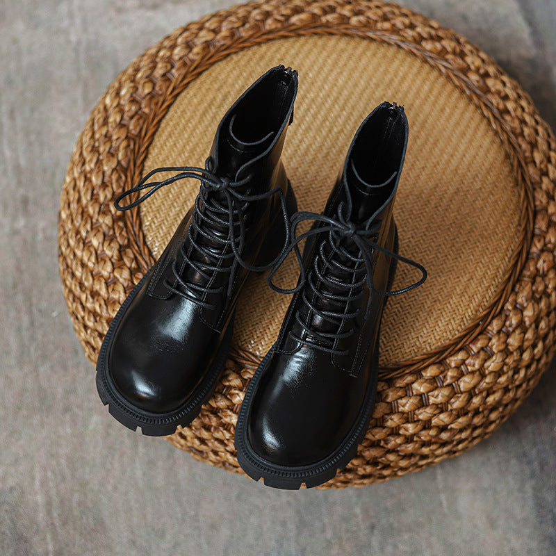 Women's Martin For Fleece-lined Platform Black Middle British Boots