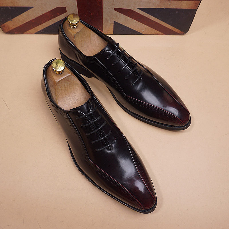 Men's Slip On Height Increasing Insole Retro Men's Business Leather Shoes