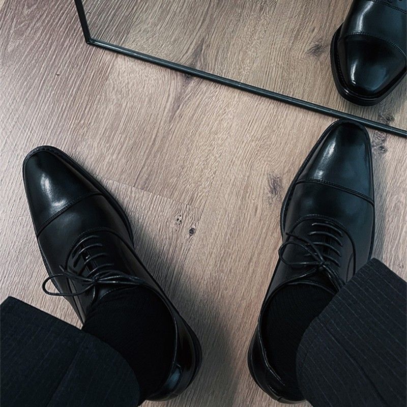Men's Oxford Formal Wear Derby Wedding Height Men's Business Leather Shoes