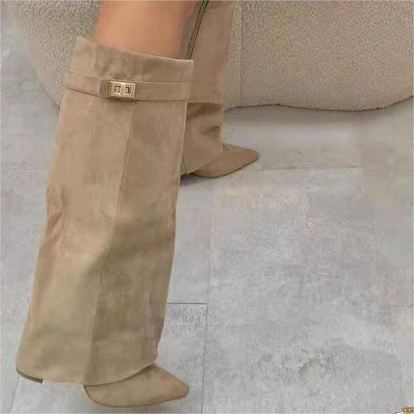 Pointed Toe Big Tube Circumference Comfortable Boots