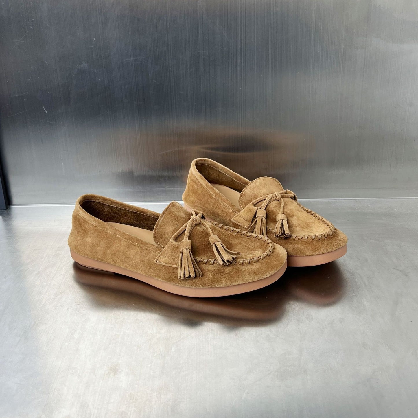 Women's Niche French Retro Tassel Peas Spring Flat Feeling Loafers
