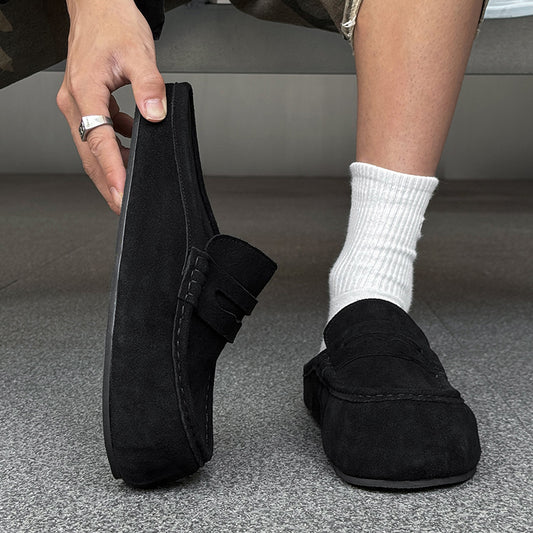 Trendy Platform Large Toe One Pedal Retro Easy Sandals