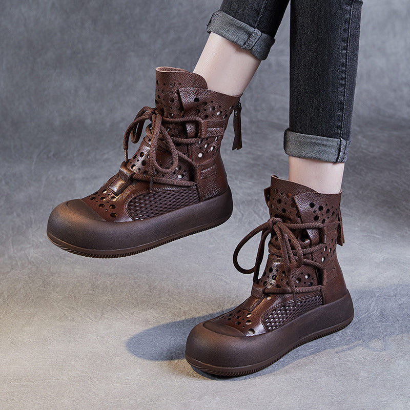 Women's Out Martin Breathable Full Grain Cowhide Boots