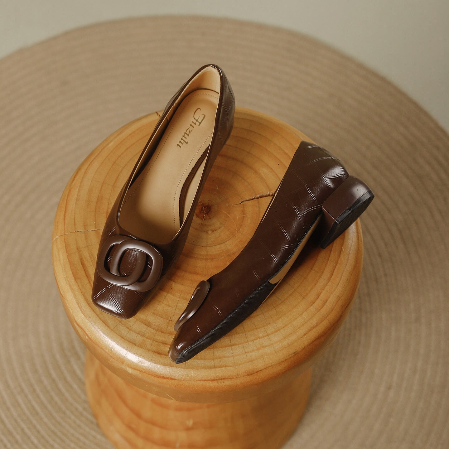Women's Toe Low-cut Chunky Soft Not Tired Heels