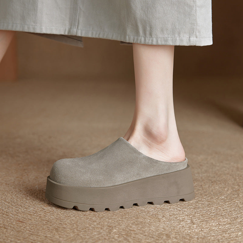 Women's Half Outer Wear Slip-on Thick Bottom Slippers