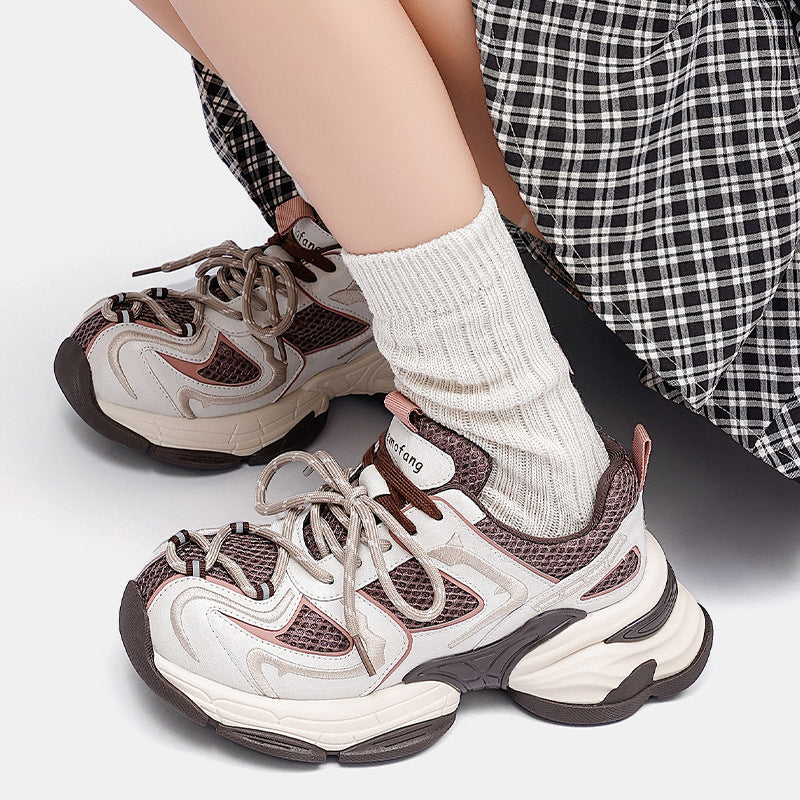 Women's Autumn Thick Bottom Breathable Design Electric Embroidering Women's Sports Shoes