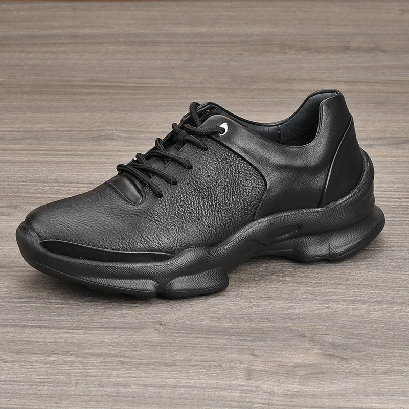 Men's First Layer Cattlehide Fashion Four High Quality Light Luxury Trendy Men's Casual Leather Shoes