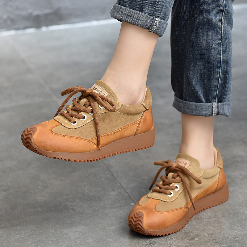 Women's Spring Genuine Soft Bottom Round Toe Women's Casual Shoes