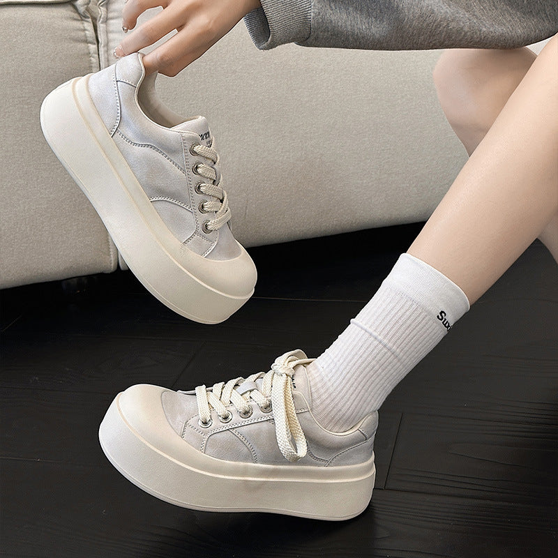 Women's Platform White Big Toe Spring Korean Sneakers