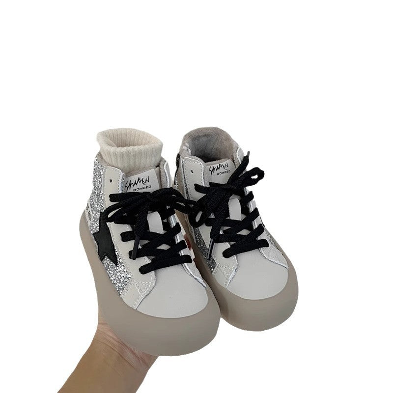 Women's & Men's Style Star Pattern Winter Trendy Medium Large Kid's Sneakers