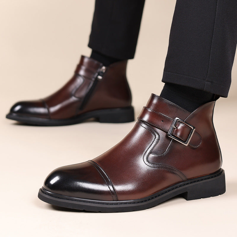 Men's Formal Motorcycle Knight Short Retro British Boots