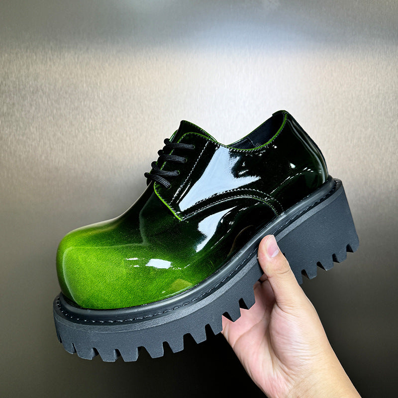 Men's Insole Derby Retro Rub Colored Gradient Men's Casual Leather Shoes