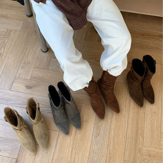 Women's Style Wide Circumference Chunky Middle Outer Heels