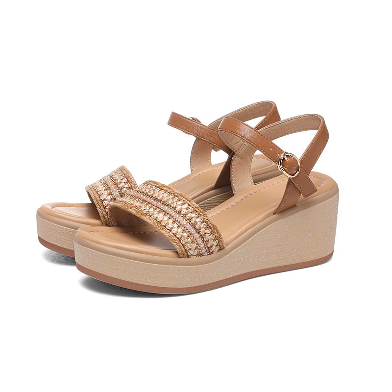Women's Platform Wedge Summer Fairy Style Sequined Sandals
