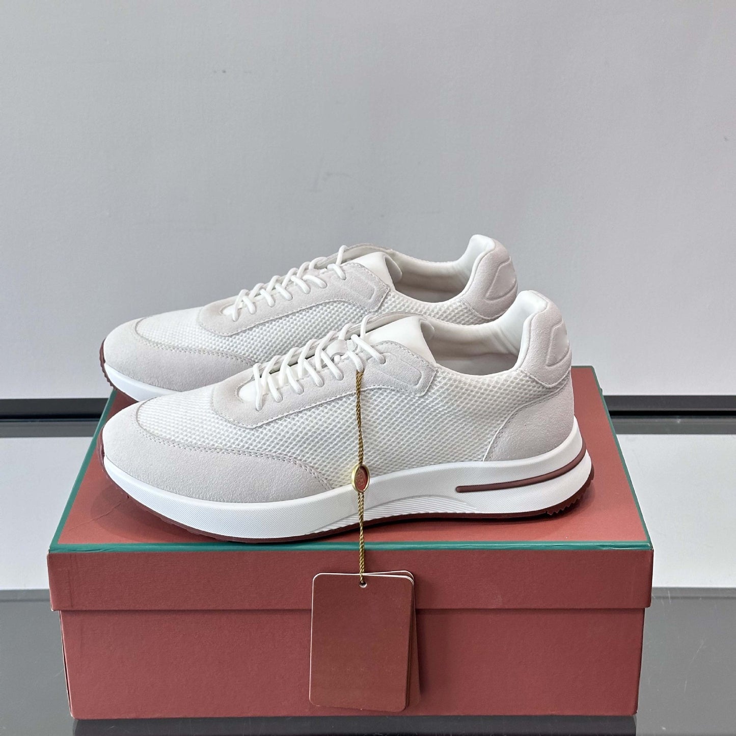 Men's Trendy Dad Cowhide Cloth Cover Sneakers