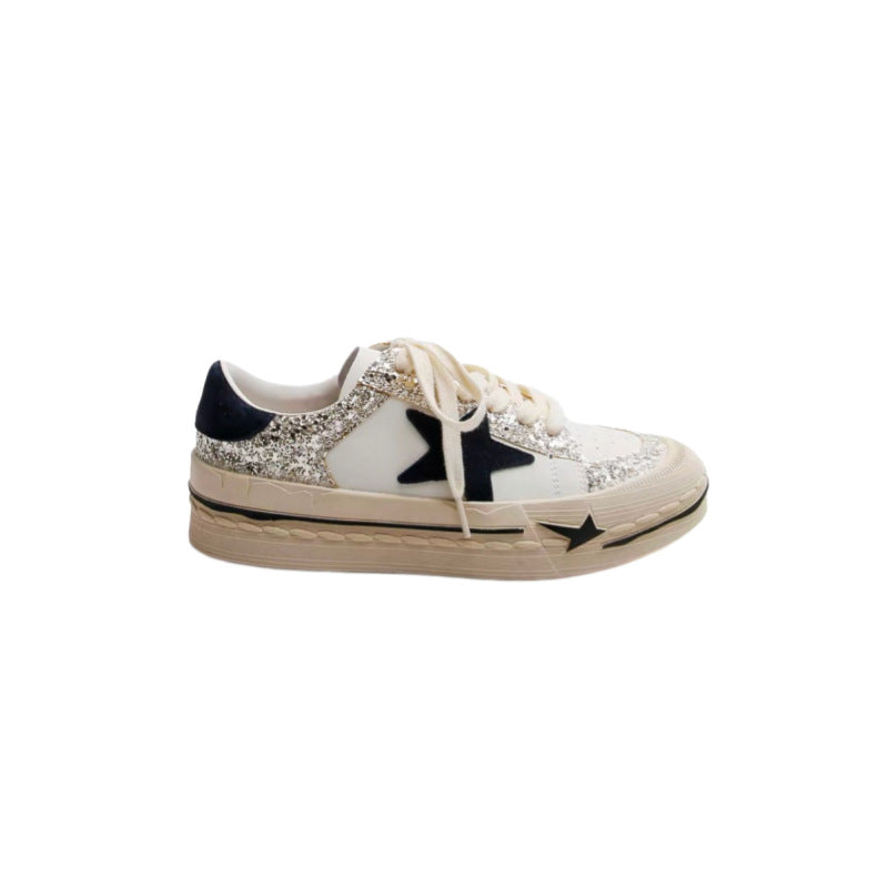 Women's Retro Sier White Thick Sole Height Women's Sports Shoes