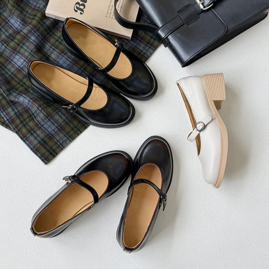 Women's High Chunky Uniform Shallow Mouth Pumps Women's Fashion Shoes