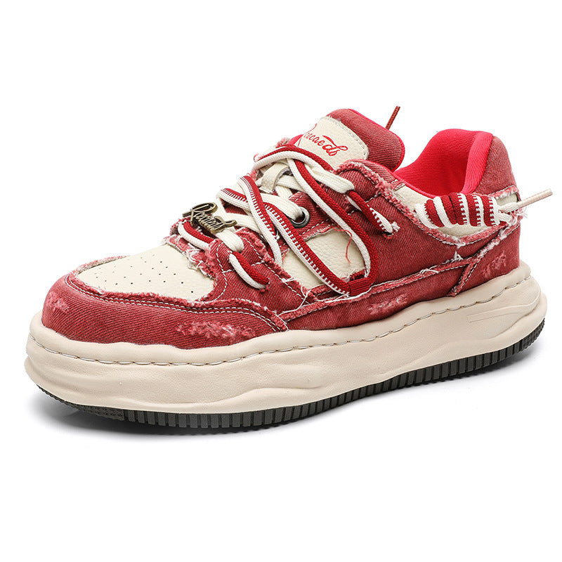 Men's & Women's Bottom Invisible Height Increasing Insole Summer Sports Washed Men's Board Shoes