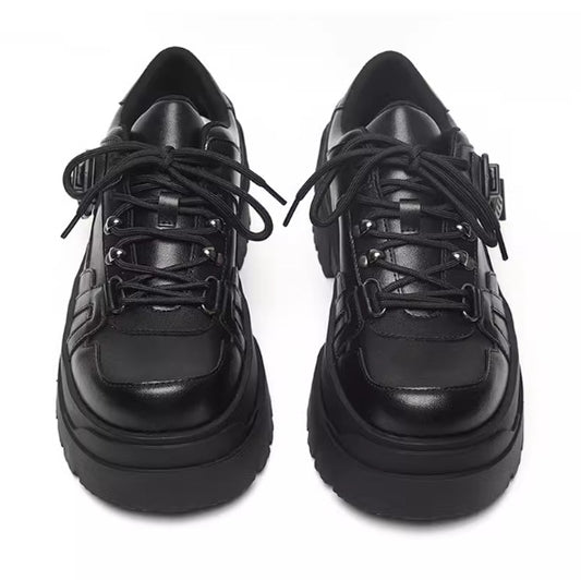 Men's Style Dad Cowhide High-grade Thick Bottom Sneakers