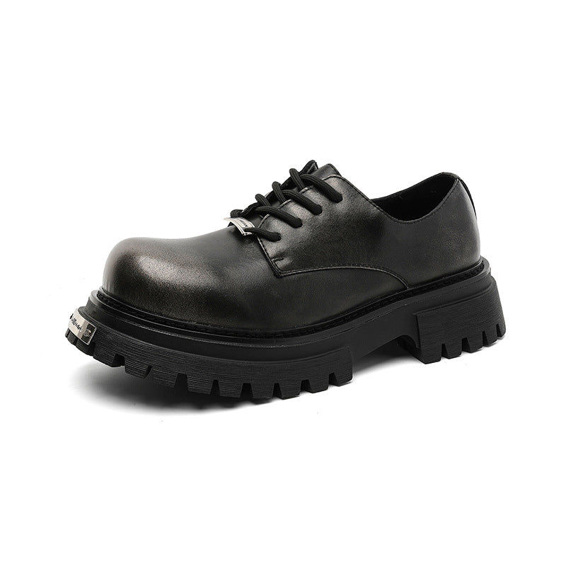 Men's Light Handsome High-grade Big Toe Black Men's Casual Leather Shoes