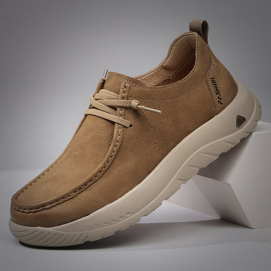 Men's Spring Lightweight Soft Sole Wearable Trendy Top Men's Casual Leather Shoes