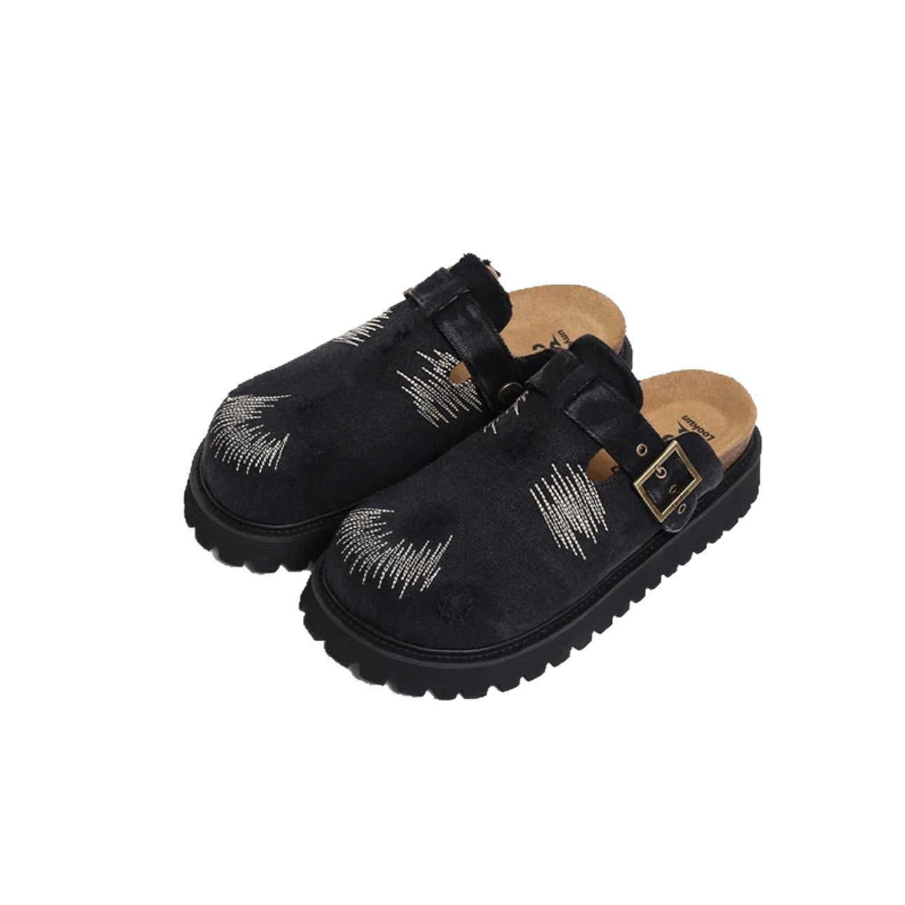 Retro Distressed Pump Couple Summer Flat Thick-soles Slippers