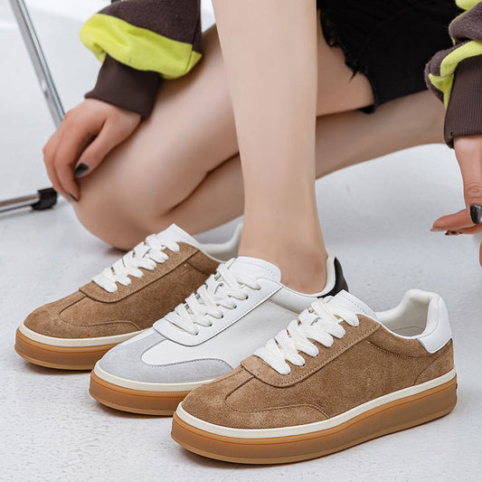 Women's Spring White Fashionable Genuine Preppy Style German Training Super Women's Casual Shoes