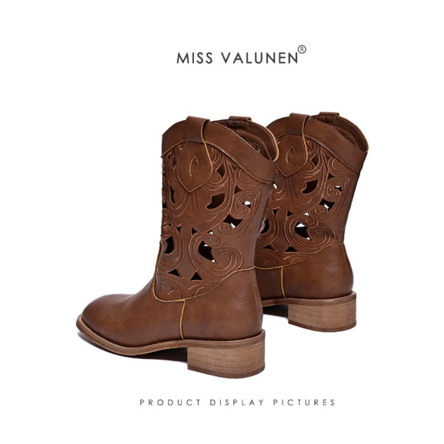 Miss Warren Summer Hollow Western Cowboy Women's Leather Boots