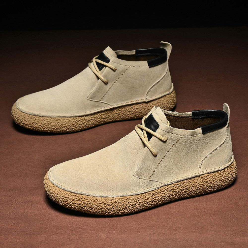 Men's Matte Mercerized Suede Martin Retro Thick Bottom Men's Board Shoes