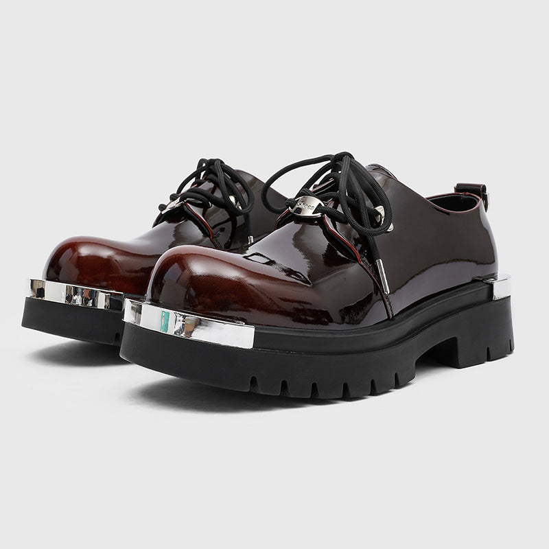 Men's Increasing Derby American Big Toe Thick Men's Casual Leather Shoes