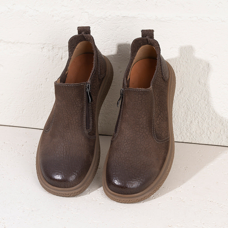 Men's Travel First Layer Cowhide Spring Soft Bottom Breathable Side Men's Casual Leather Shoes