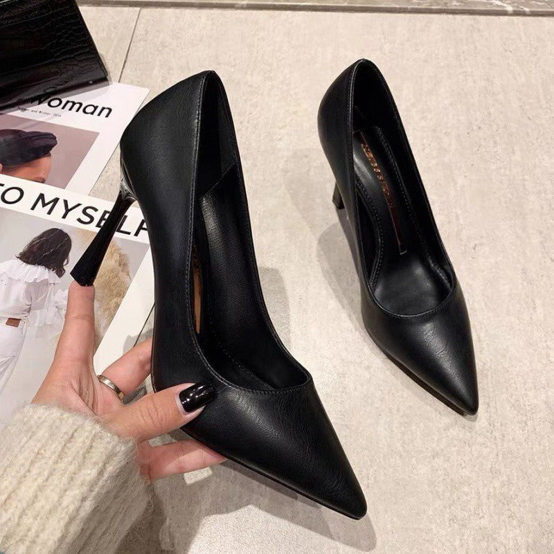 Women's Soft High Stiletto Pointed Toe Spring Korean Style Sexy Women's Shoes