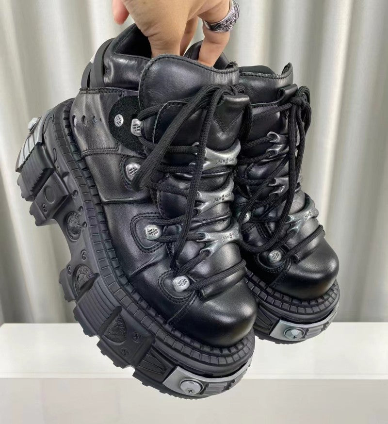 Women's & Men's Spanish Punk Rock Dark Platform Thick Bottom Men's Casual Shoes
