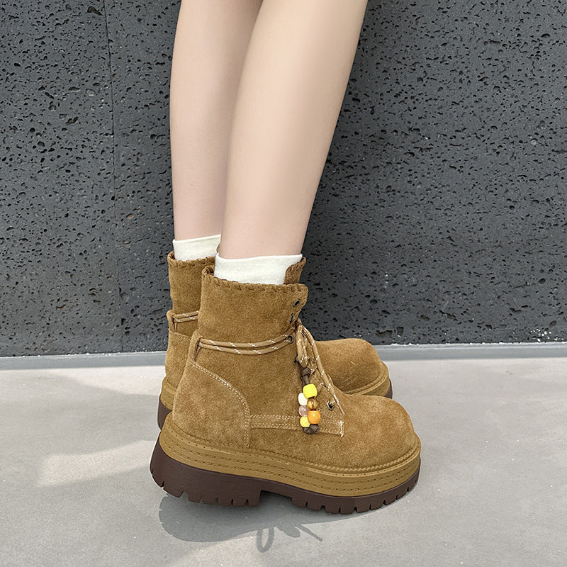 Women's Two-way Martin Autumn British Style Ankle Women's Leather Boots