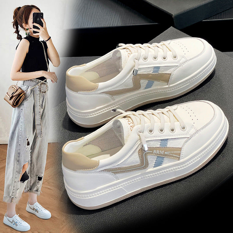Women's White Spring Slip-on Wild Breathable Sneakers