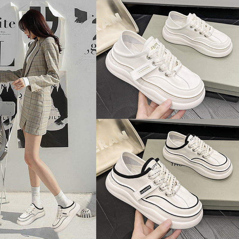Women's Thick-soled Two-way Step-on Sports Skate Niche Women's Casual Shoes