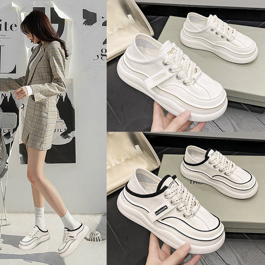 Women's Thick-soled Two-way Step-on Sports Skate Niche Women's Casual Shoes