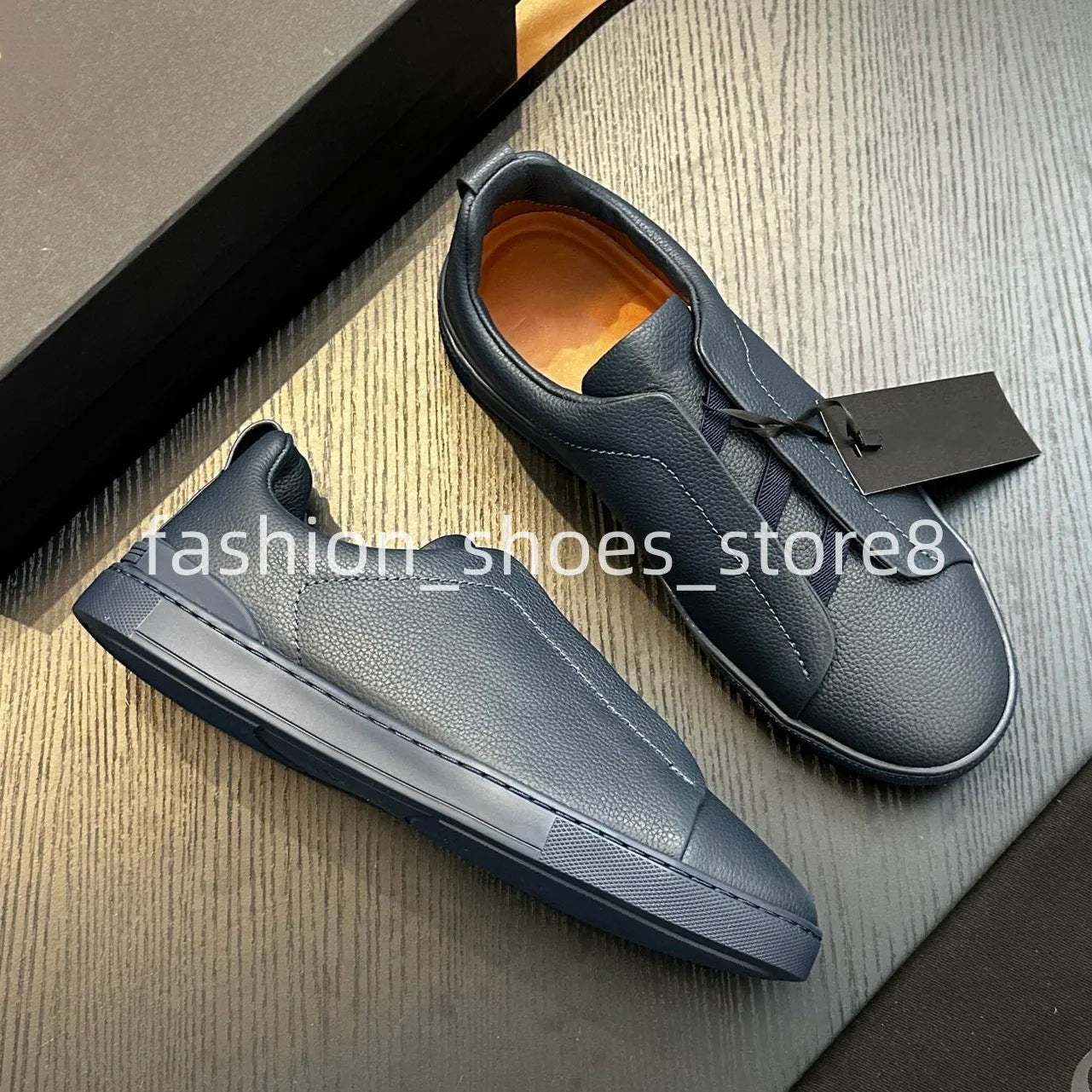 Men's Slip-on Cross Elastic Band Flat Lightweight Comfortable Men's Board Shoes