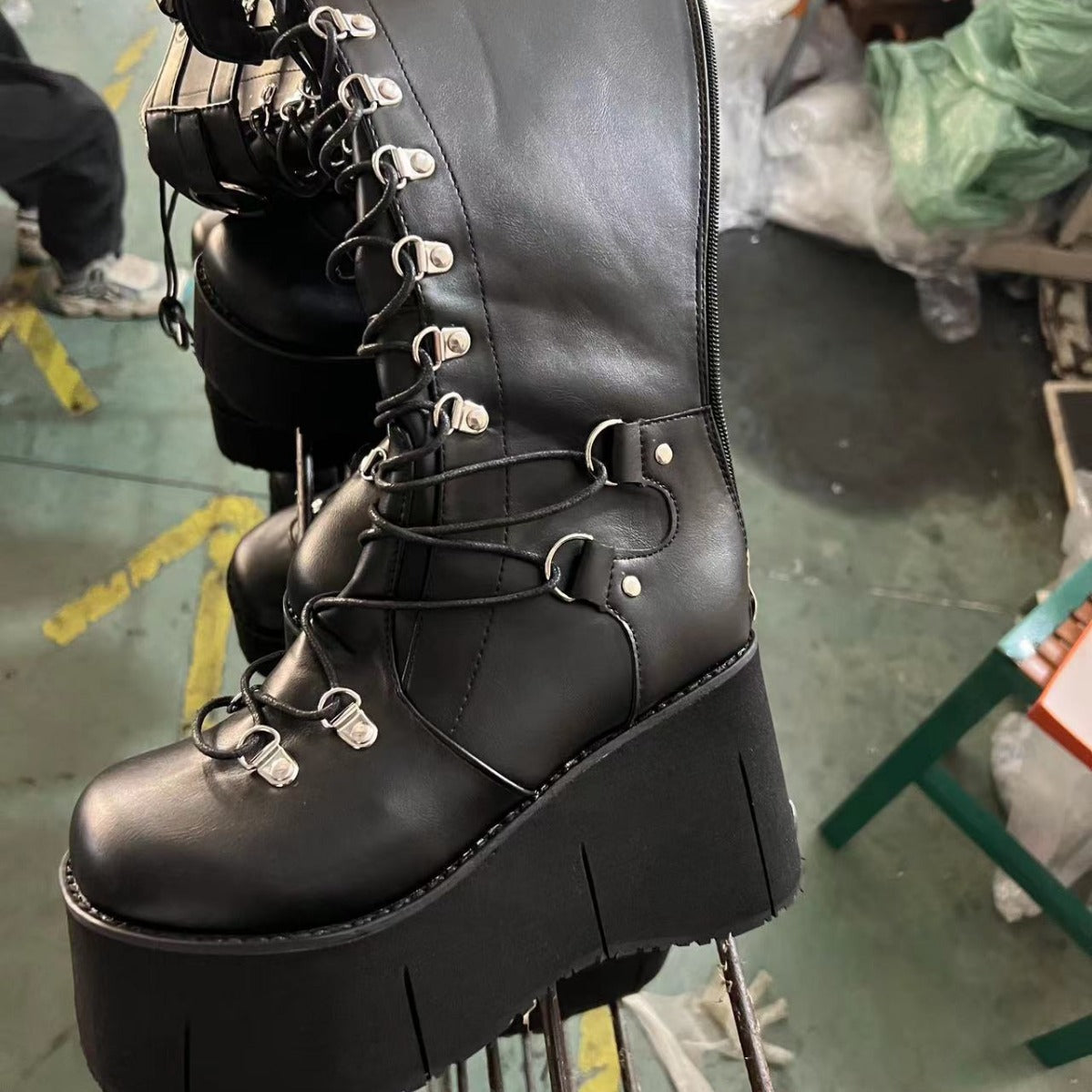 Women's Thick Bottom Strap High Long Plus Heels