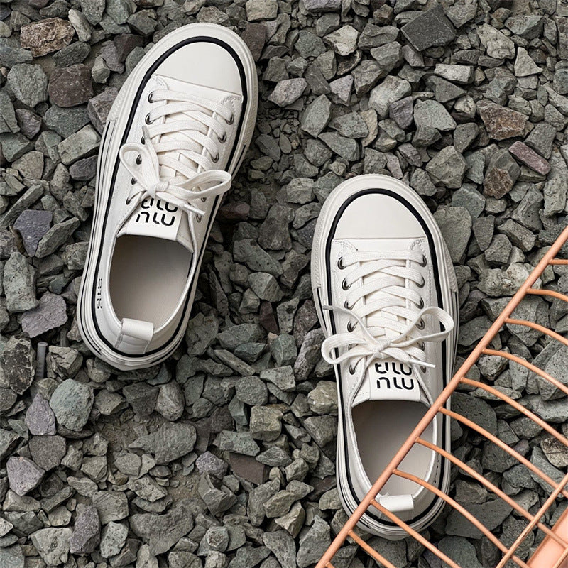 Women's Heightened Single Layer Breathable Low-cut Thick-soled Spring Fashion Women's Casual Shoes