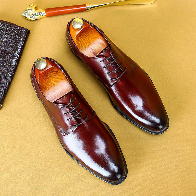 Men's Business In The Event First Layer Cowhide Leather Shoes
