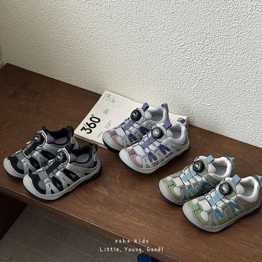 Outdoor Boys Breathable Rotating Buckle Easy To Wear Children's Sports Shoes