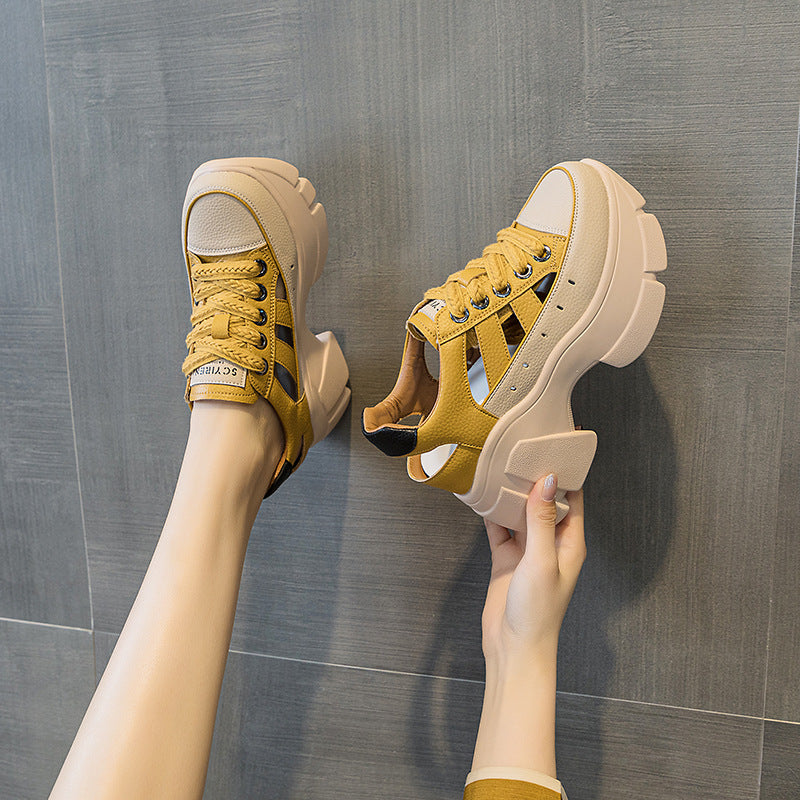 Women's Thick Bottom Summer Wear Hollow Out Dad Women's Casual Shoes