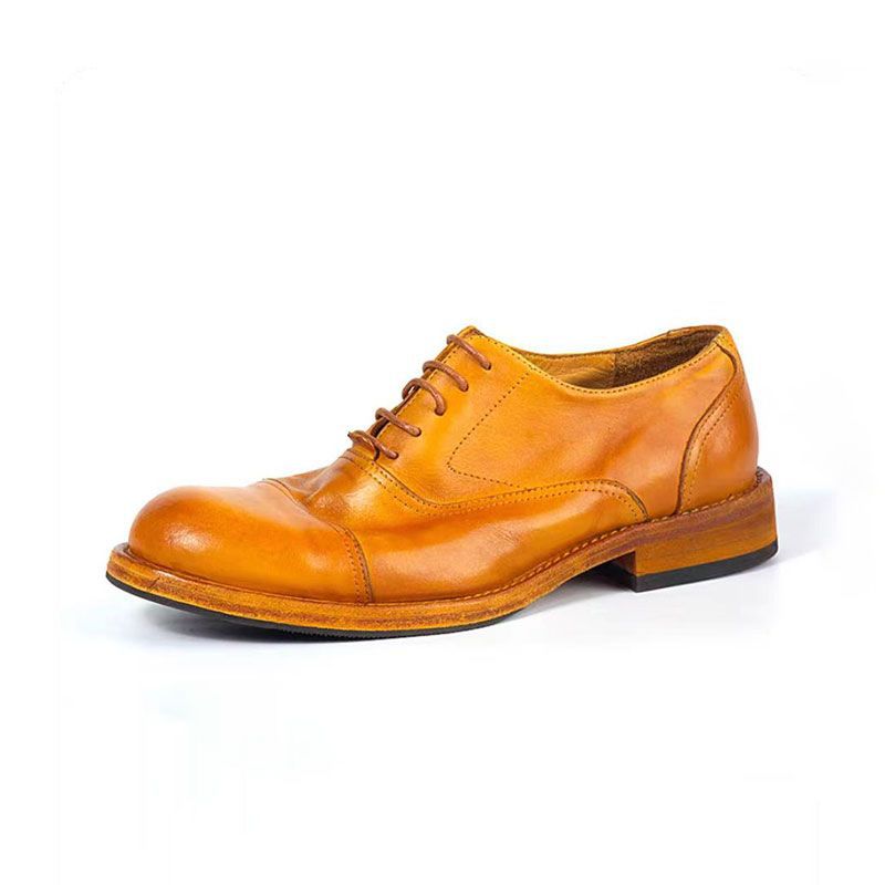 Horse Genuine Sole Washed Old Platform Leather Shoes